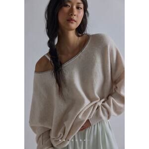 NWOT / Free People / See Me SoftSpun Pullover / Almond Milk / sz M